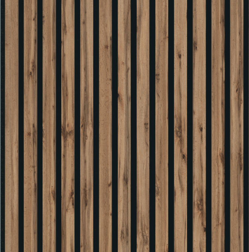 Pecan acoustic wood slat wall panel finish 278x60cm wholesale swatch